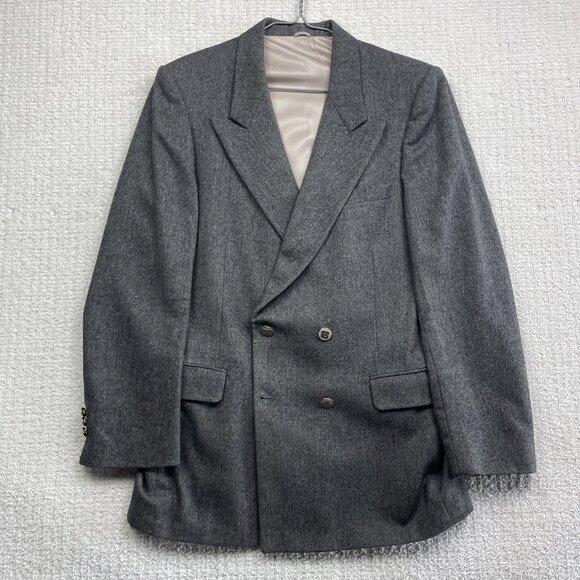 Pierre Balmain Gray Wool Double Breasted Sport Coat Blazer Men’s Sz 40R Classic - Picture 1 of 16